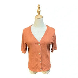 Madewell Rust Button Down Top Size L